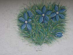 Peinture sur la fa&ccedil;ade du chalet &agrave;  Roch Dessus